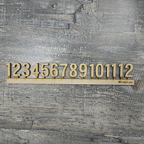 Заготовка "Набор цифр 1-12", 2,5 см, фанера МАС-заг-1102