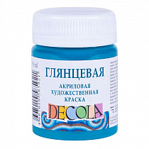 Краска акриловая цв. бирюзовый глянцевый 50мл Декола 2928507 акция