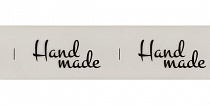 Лента декоративная 15мм " Hand Made" цв.прозрачный+черный, полиуретан 1 метр HMP-15-black