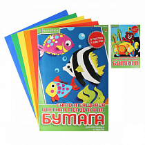 Набор цветной бумаги (самоклеящейся) 5 цв. 5л. А-4. мелованная 11-405-244