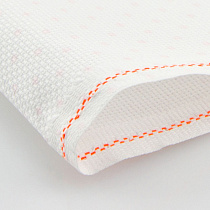 Канва 100х110см №14 ZweigartStern-Aida Petit Point цв.белый с розовым горошком/white pink 3706/4229