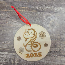 Заготовка подвес "Год Змеи 2025" 10см фанера мас-заг-змей10