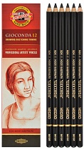 Карандаш пастельный KOH-I-NOOR Gioconda Negro, цв. черный, B, L=175мм,1шт 8815/1/1