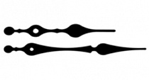 Стрелки для часов №34, 82 и 117мм, металлические, черные, 201066