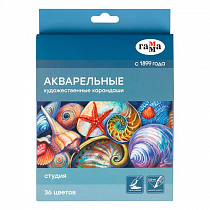 Набор акварельных карандашей 36 цветов, "Студия" Гамма, 110822_36