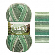 Пряжа для вязания Nako Boho Konsept, 100 г, 400 м, цв. зеленый лес NB-81815