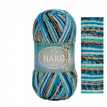 Пряжа для вязания Nako Boho Konsept, 100 г, 400 м, цв. морская даль NB-32843