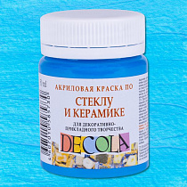 Краска акриловая для росписи стекла и керамики цв.небесно-голубой 50мл Декола 4028512 АКЦИЯ