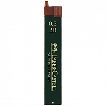 Грифель графитовый для механического карандаша 2B 0,5мм Faber-Castell Super Polymer 12шт/уп 120502