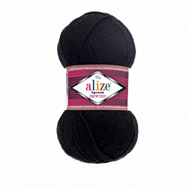Пряжа для вязания Alize Superwash, 100гр, 420м цв. черный SW-60